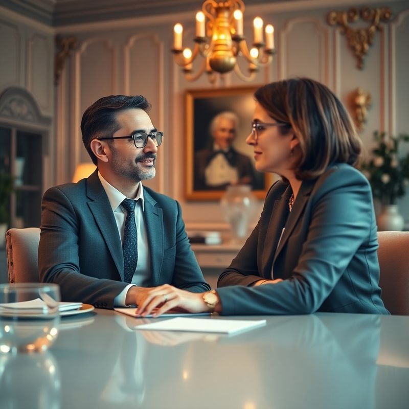 Finanční poradce v uvolněném rozhovoru s klientem přes stůl